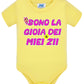 Sono La Gioia Dei Miei ZII Body da bambino/a a maniche corte 100% cotone JHK STREET STYLE PRINT