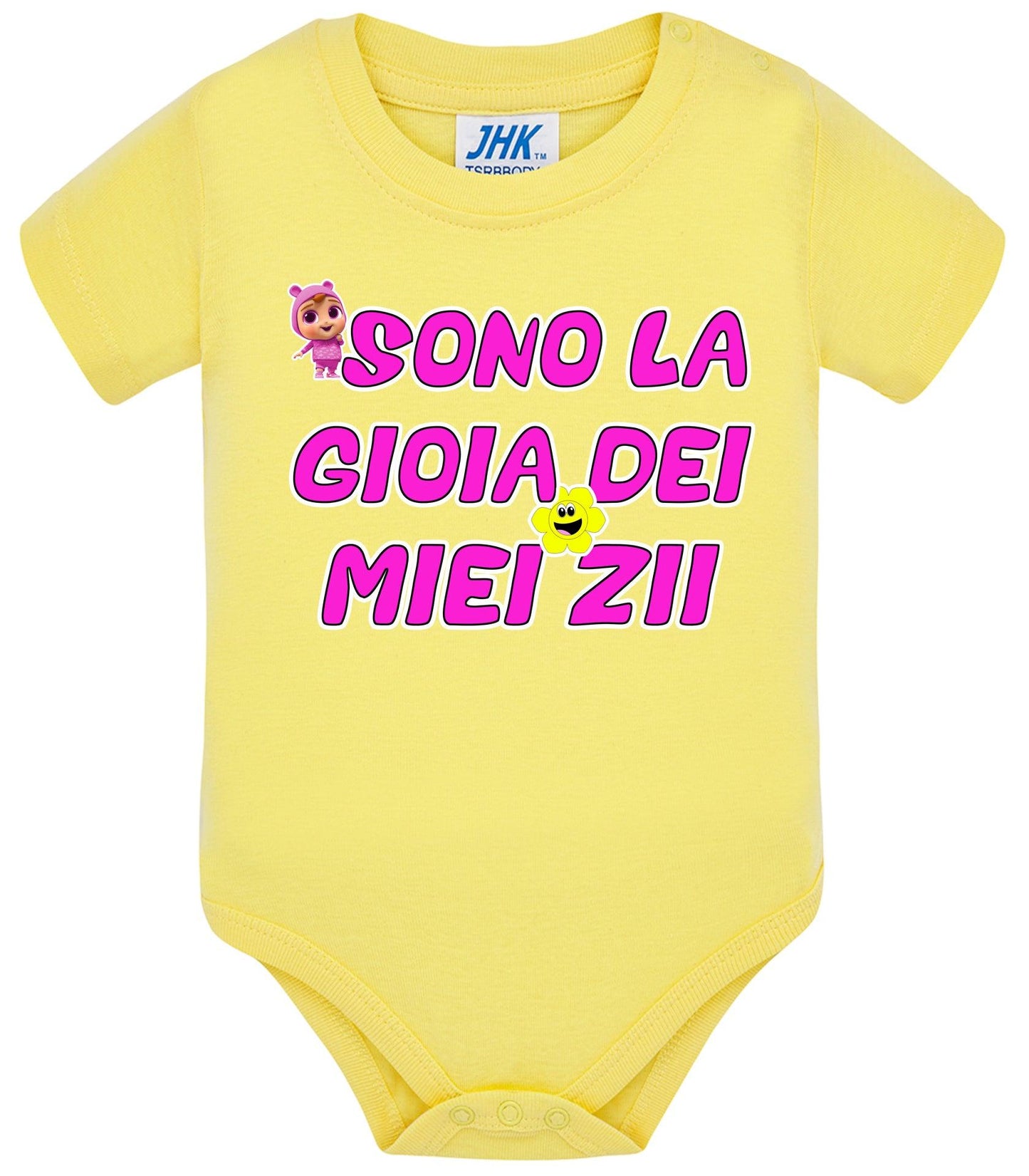 Sono La Gioia Dei Miei ZII Body da bambino/a a maniche corte 100% cotone JHK STREET STYLE PRINT