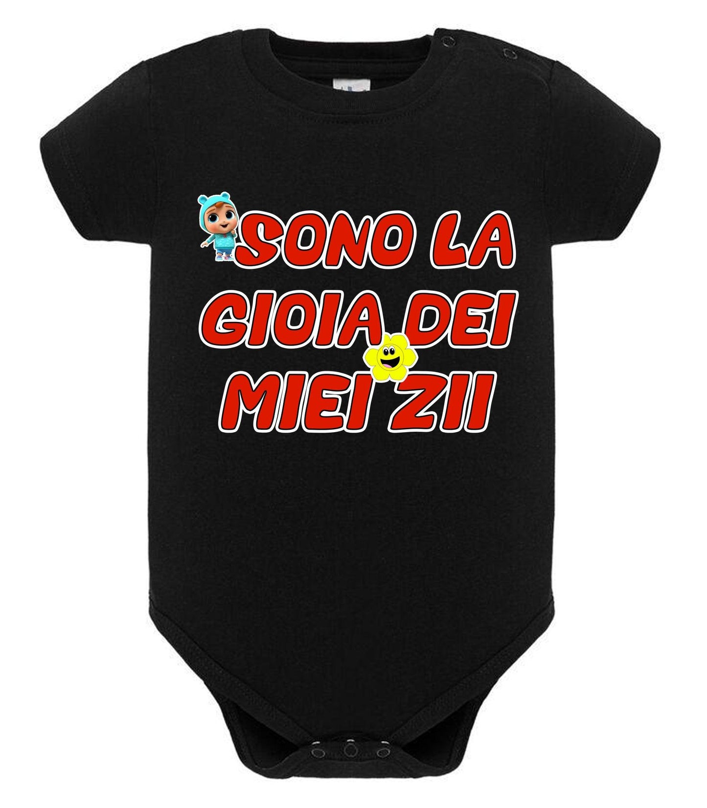 Sono La Gioia Dei Miei ZII Body da bambino/a a maniche corte 100% cotone JHK STREET STYLE PRINT