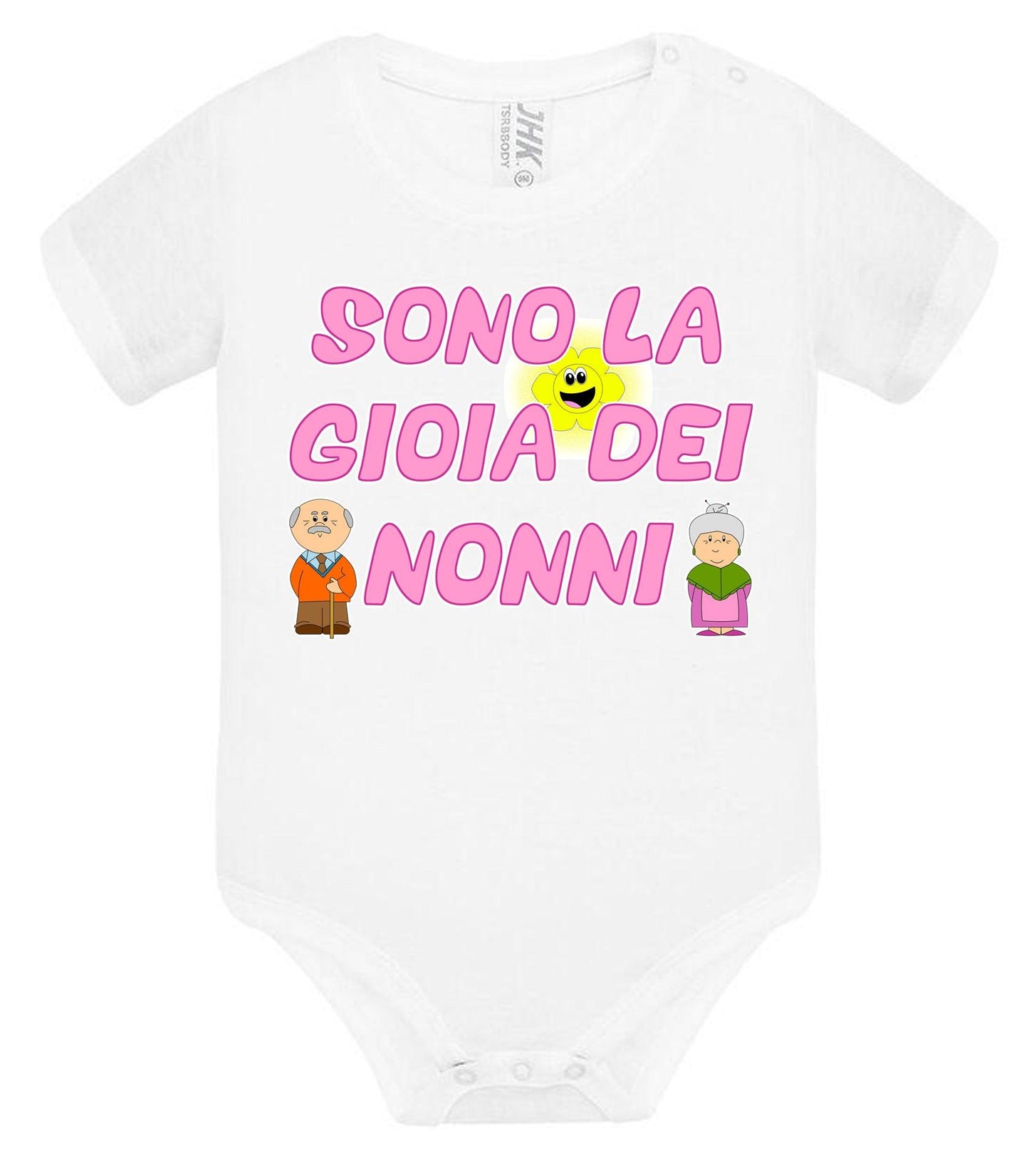 Sono la Gioia Dei Nonni Body da bambino/a a maniche corte 100% cotone JHK STREET STYLE PRINT