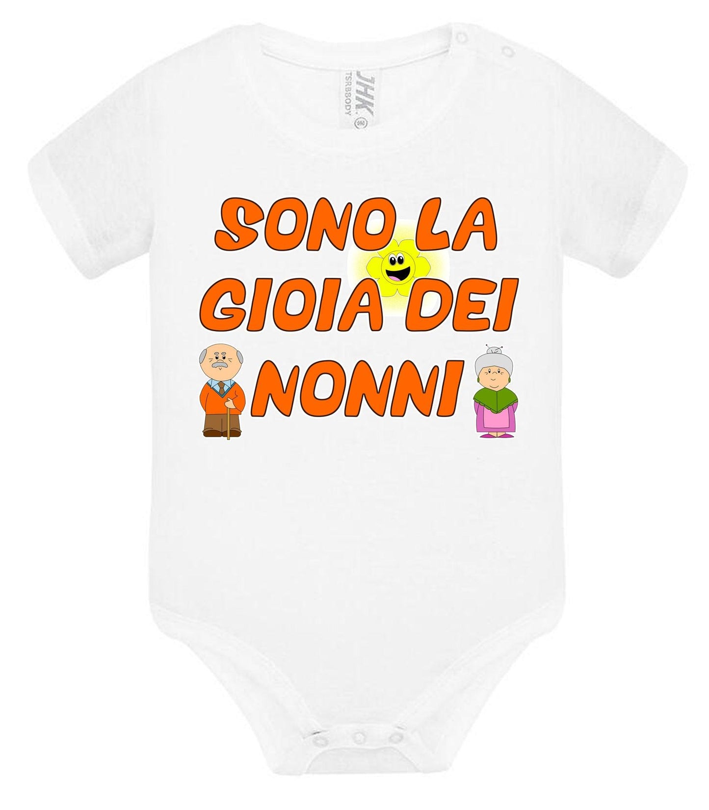 Sono la Gioia Dei Nonni Body da bambino/a a maniche corte 100% cotone JHK STREET STYLE PRINT