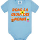 Sono la Gioia Dei Nonni Body da bambino/a a maniche corte 100% cotone JHK STREET STYLE PRINT