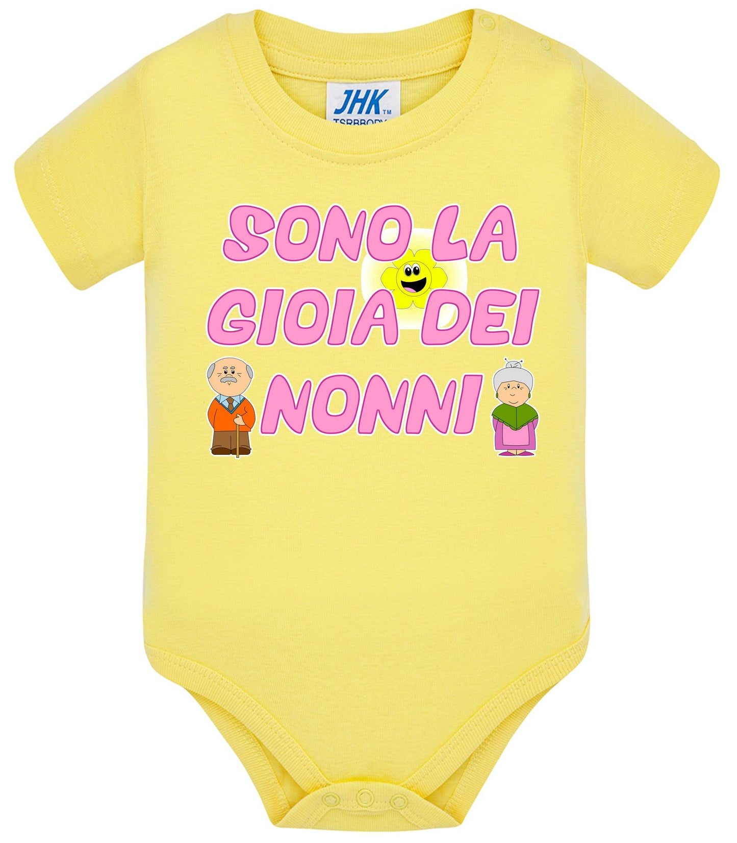 Sono la Gioia Dei Nonni Body da bambino/a a maniche corte 100% cotone JHK STREET STYLE PRINT