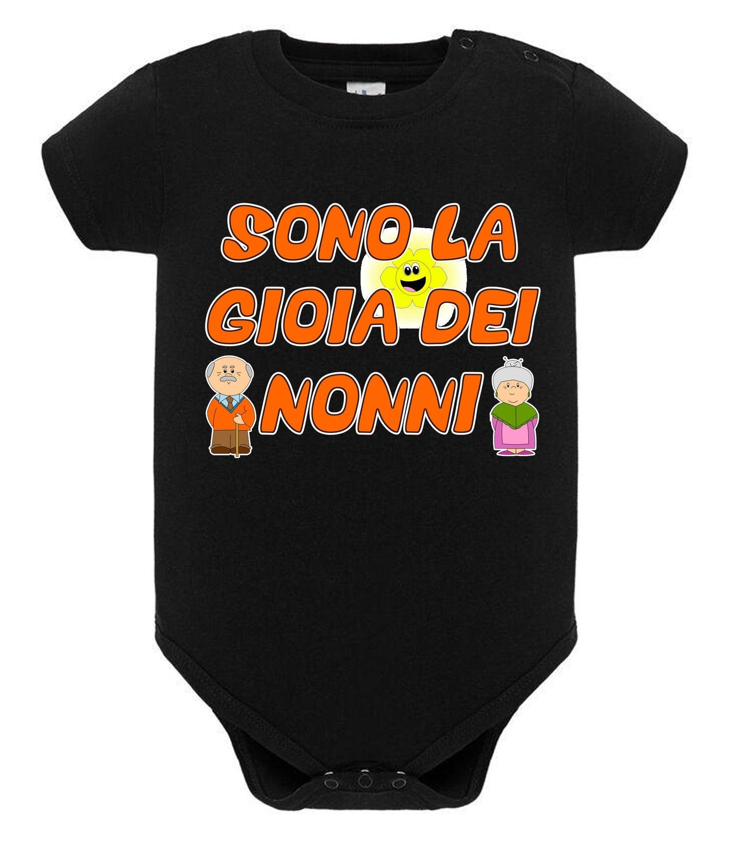 Sono la Gioia Dei Nonni Body da bambino/a a maniche corte 100% cotone JHK STREET STYLE PRINT