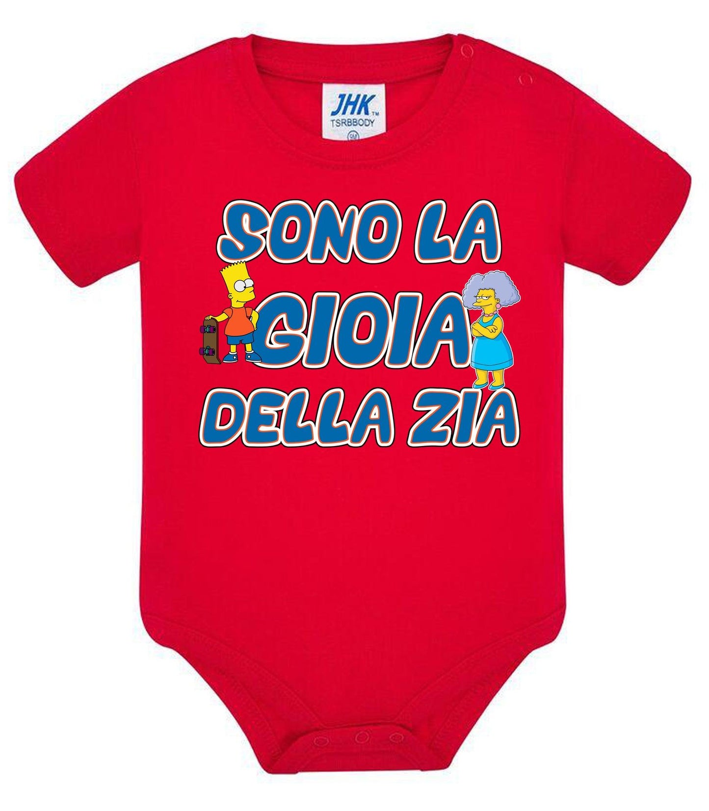 Sono la Gioia Della ZIA Body da bambino/a a maniche corte 100% cotone JHK STREET STYLE PRINT