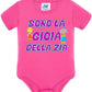 Sono la Gioia Della ZIA Body da bambino/a a maniche corte 100% cotone JHK STREET STYLE PRINT