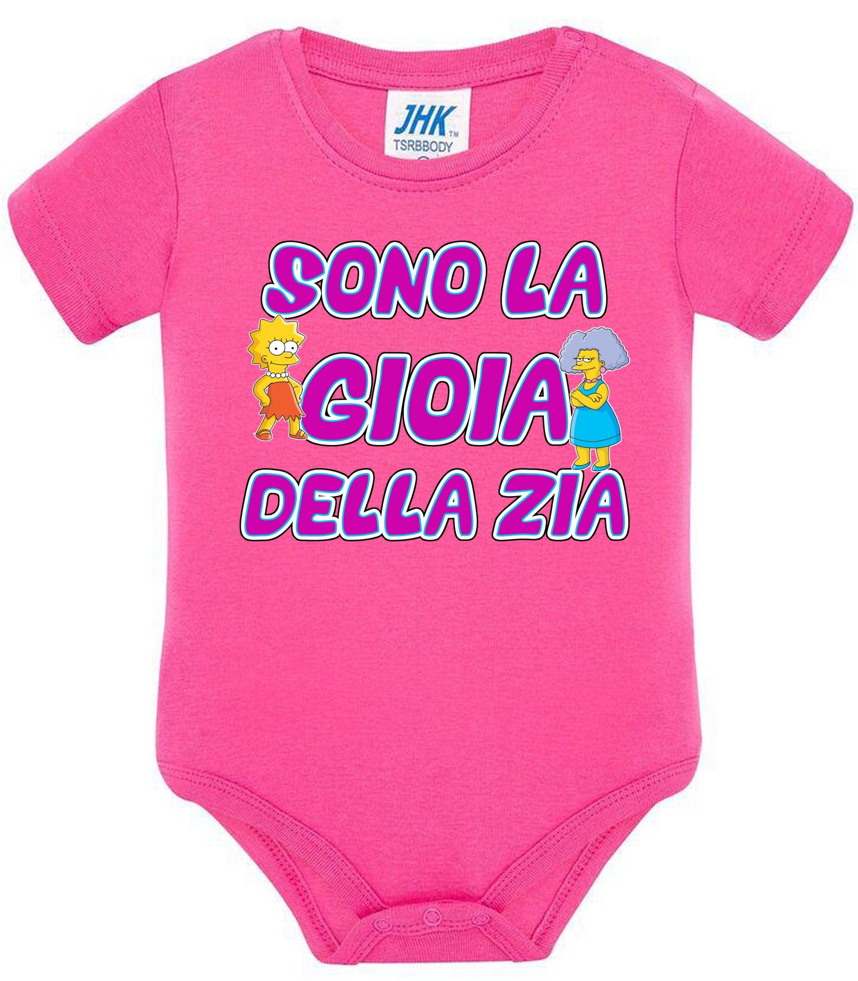 Sono la Gioia Della ZIA Body da bambino/a a maniche corte 100% cotone JHK STREET STYLE PRINT