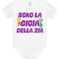 Sono la Gioia Della ZIA Body da bambino/a a maniche corte 100% cotone JHK STREET STYLE PRINT