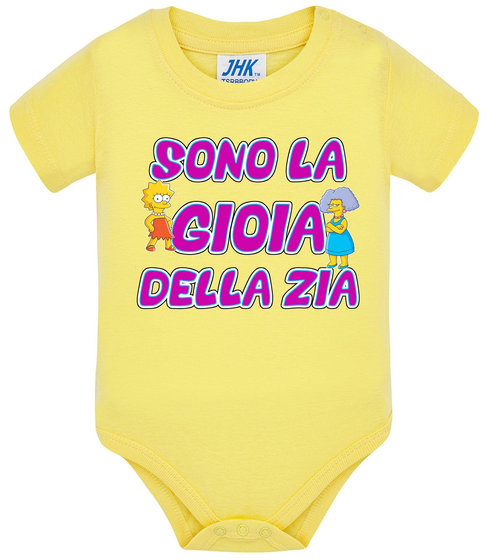 Sono la Gioia Della ZIA Body da bambino/a a maniche corte 100% cotone JHK STREET STYLE PRINT