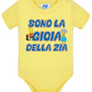 Sono la Gioia Della ZIA Body da bambino/a a maniche corte 100% cotone JHK STREET STYLE PRINT