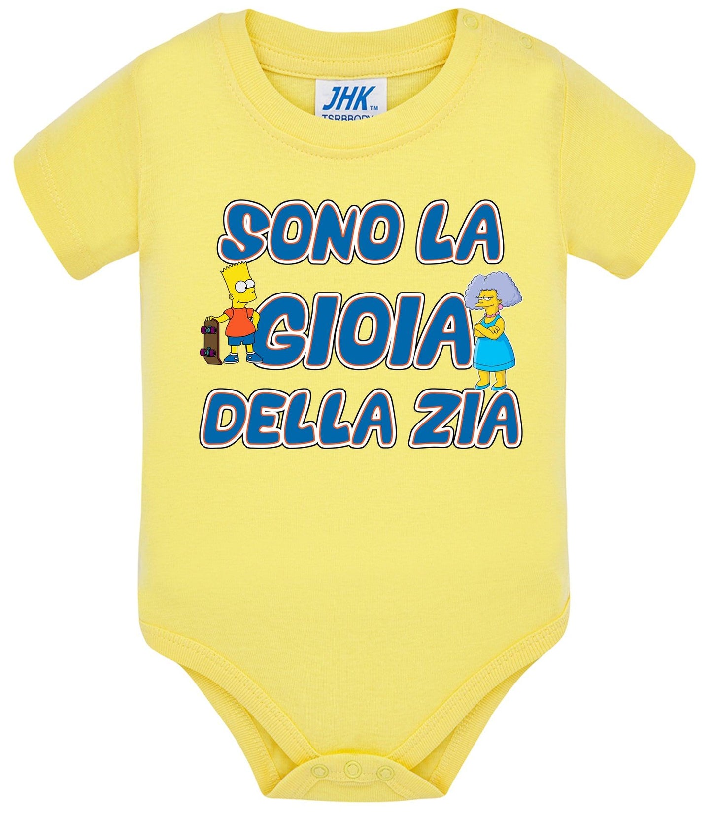 Sono la Gioia Della ZIA Body da bambino/a a maniche corte 100% cotone JHK STREET STYLE PRINT