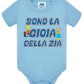 Sono la Gioia Della ZIA Body da bambino/a a maniche corte 100% cotone JHK STREET STYLE PRINT