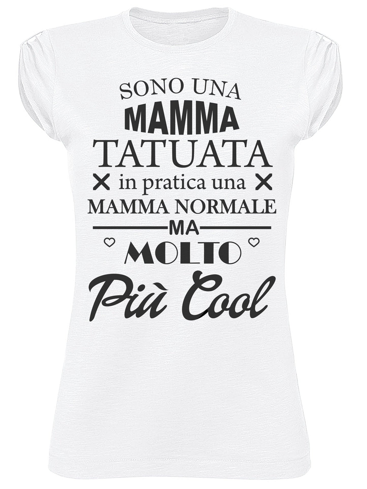 Sono Una Mamma Tatuata 3099 solo parole Moda Urban Slub Lady Donna 100% Cotone Fiammato BS STREET STYLE