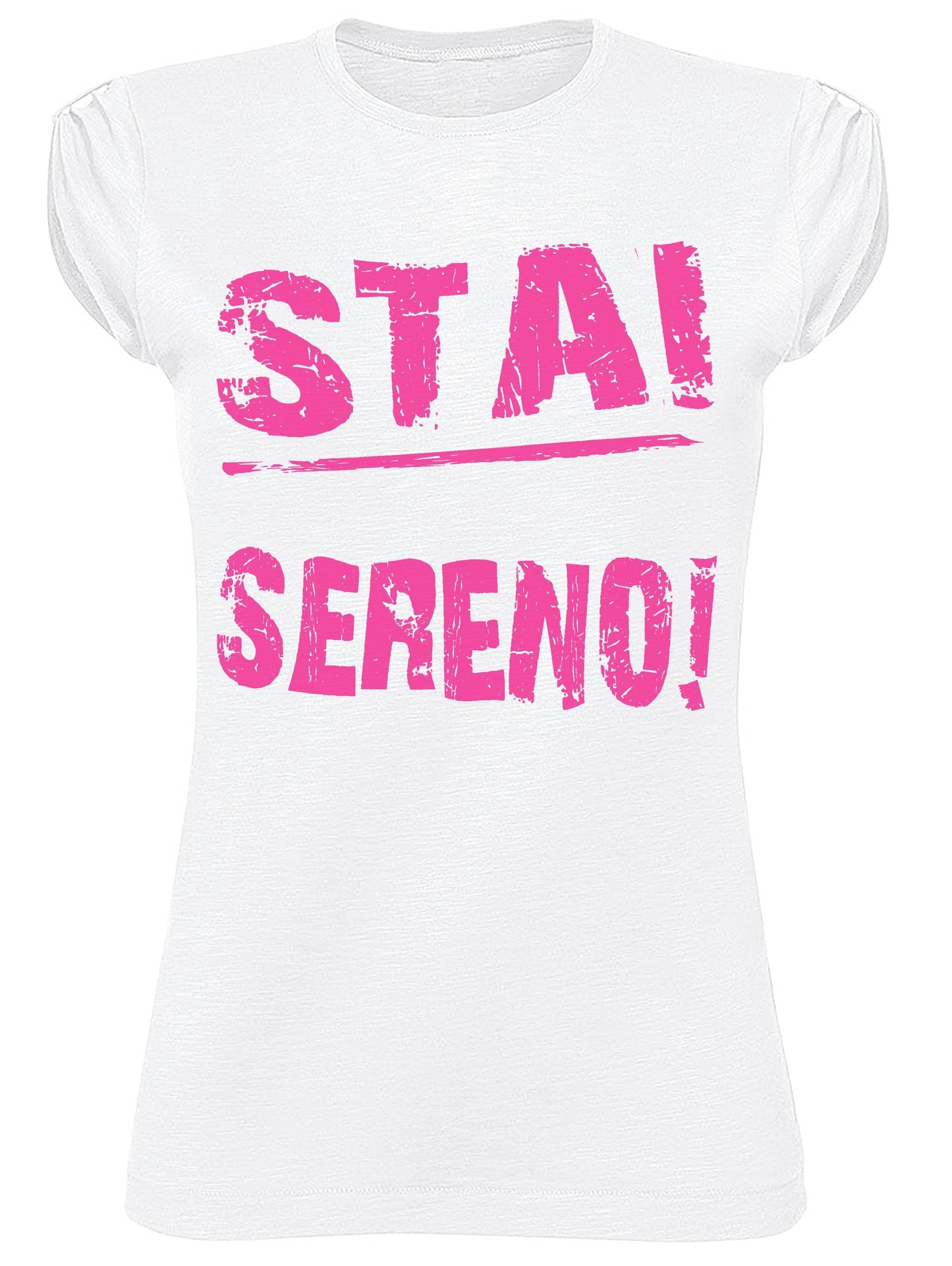 Stai Sereno 3038 solo parole Moda Urban Slub Lady Donna 100% Cotone Fiammato BS STREET STYLE