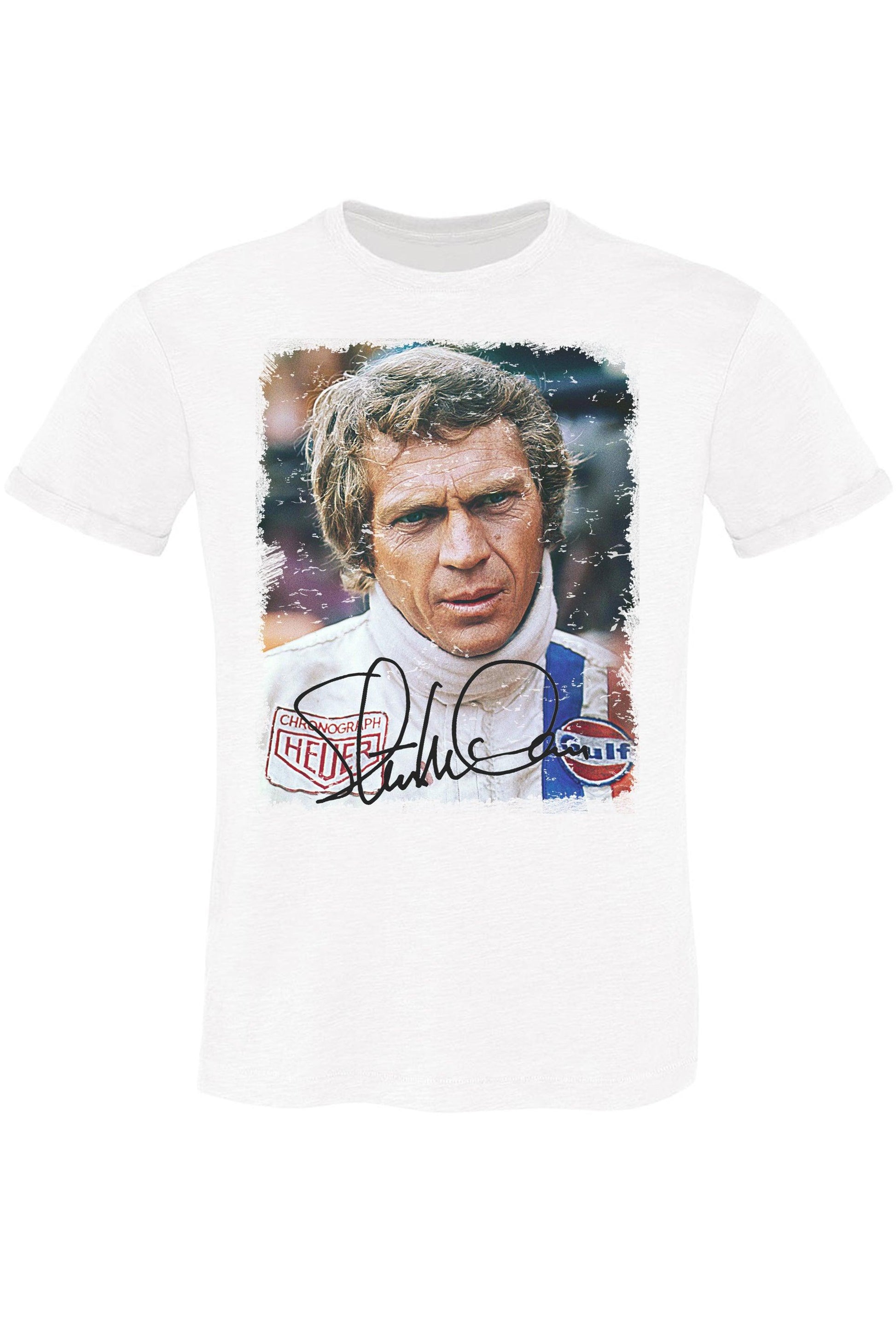 Steve Mcqueen Attore famoso Cinema Auto Art. 11002 T-Shirt Urban Men Uomo 100% Cotone Fiammato STREET STYLE