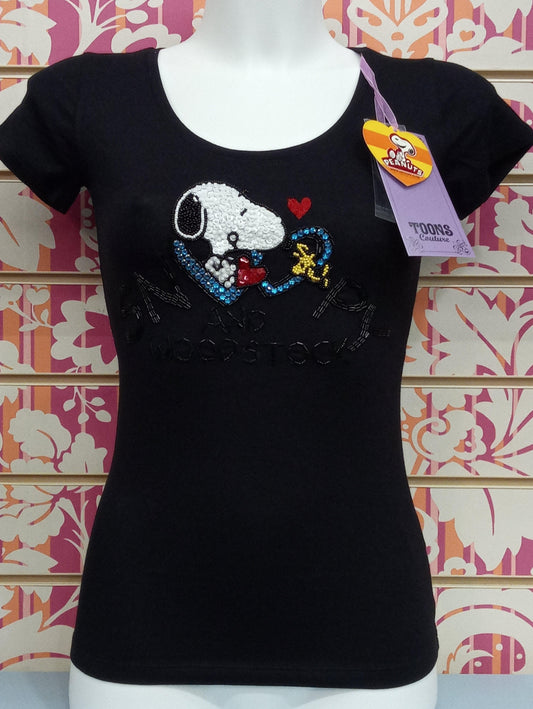 TS590TSW SNOOPY PAILETTES - TOONS T-SHIRT DONNA - STREET STYLE PRINT stampa personalizzata