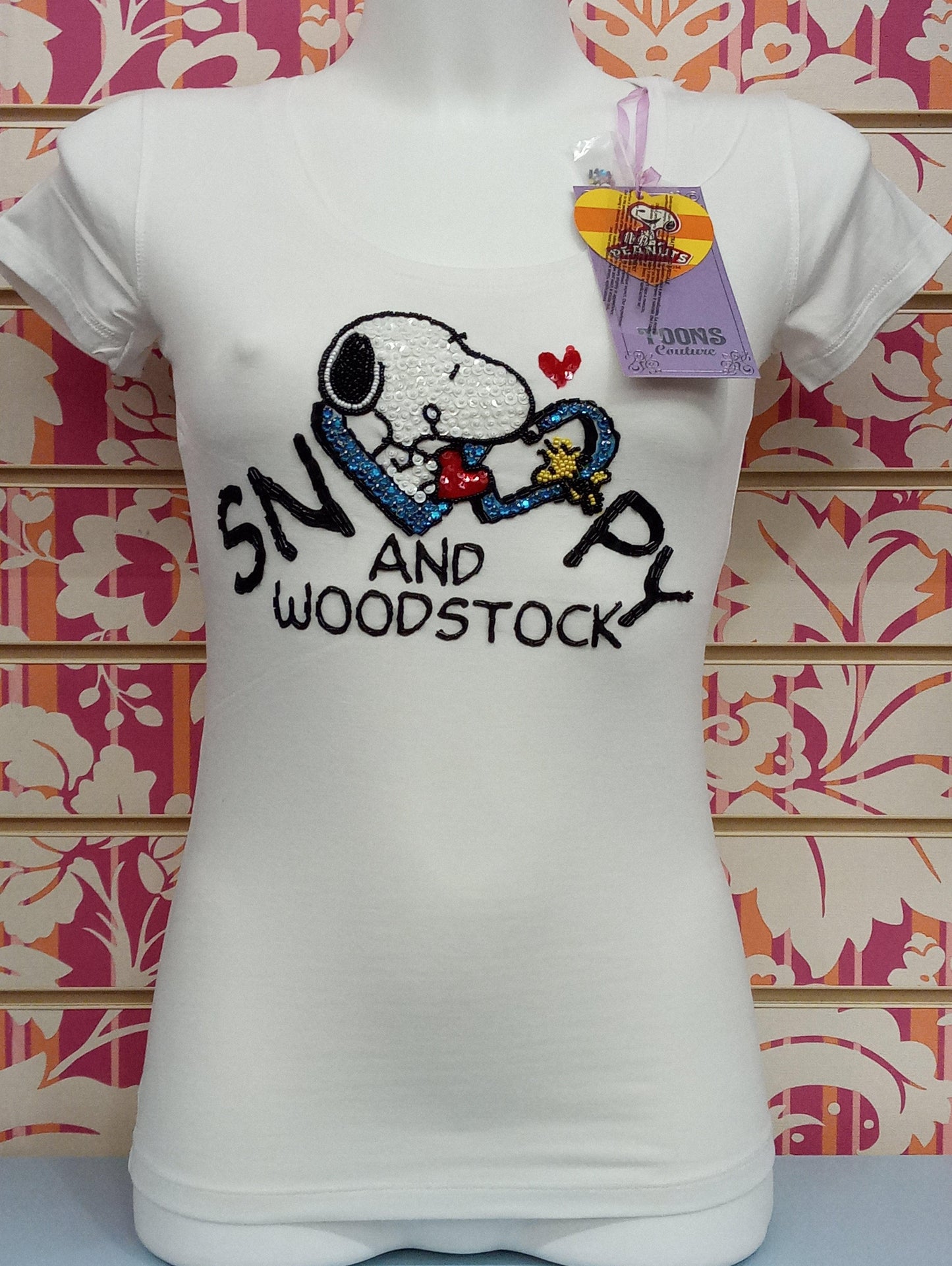 TS590TSW SNOOPY PAILETTES - TOONS T-SHIRT DONNA - STREET STYLE PRINT stampa personalizzata