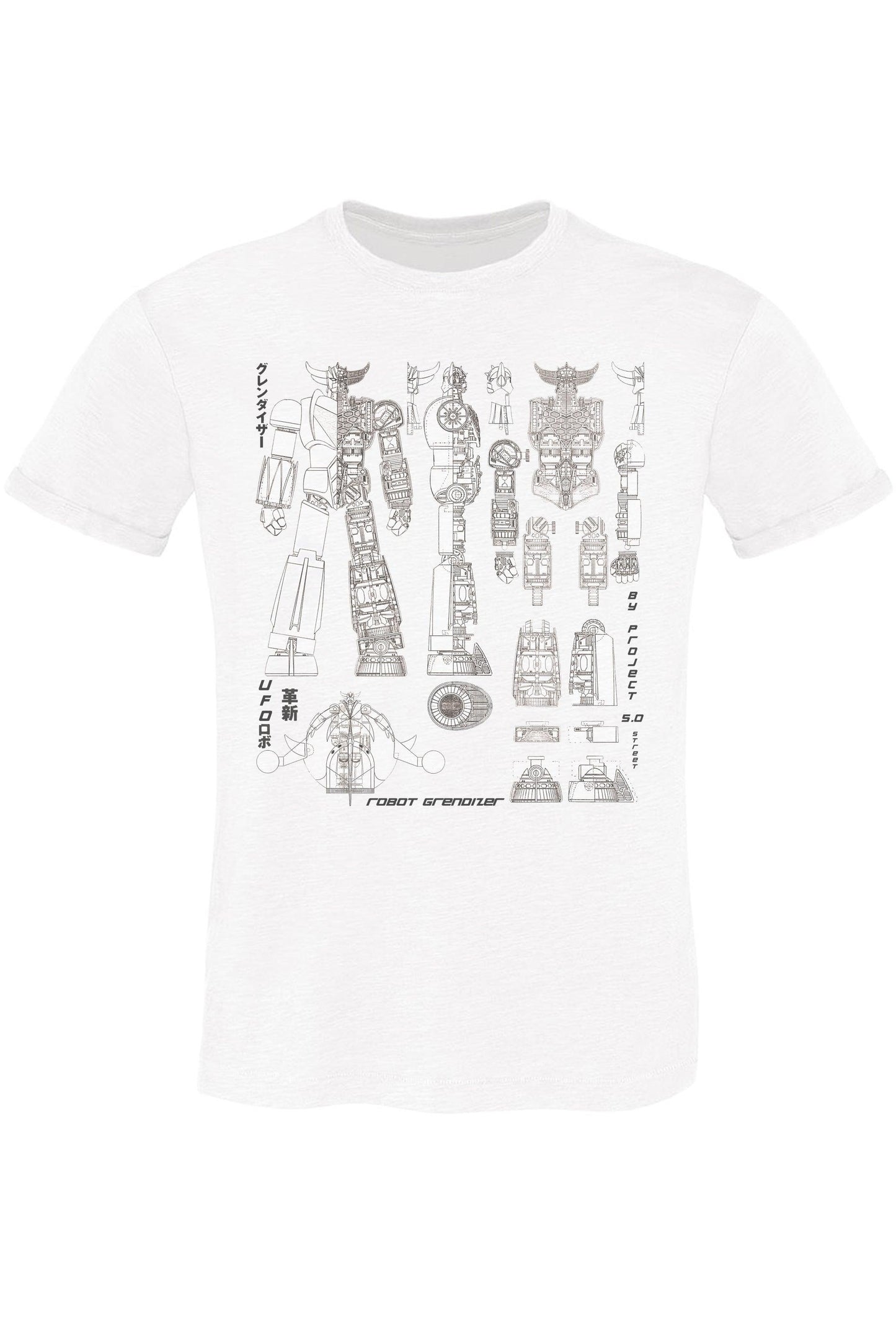 Ufo Robot Project Art. 1504-3 T-Shirt Urban Men Uomo 100% Cotone Fiammato STREET STYLE