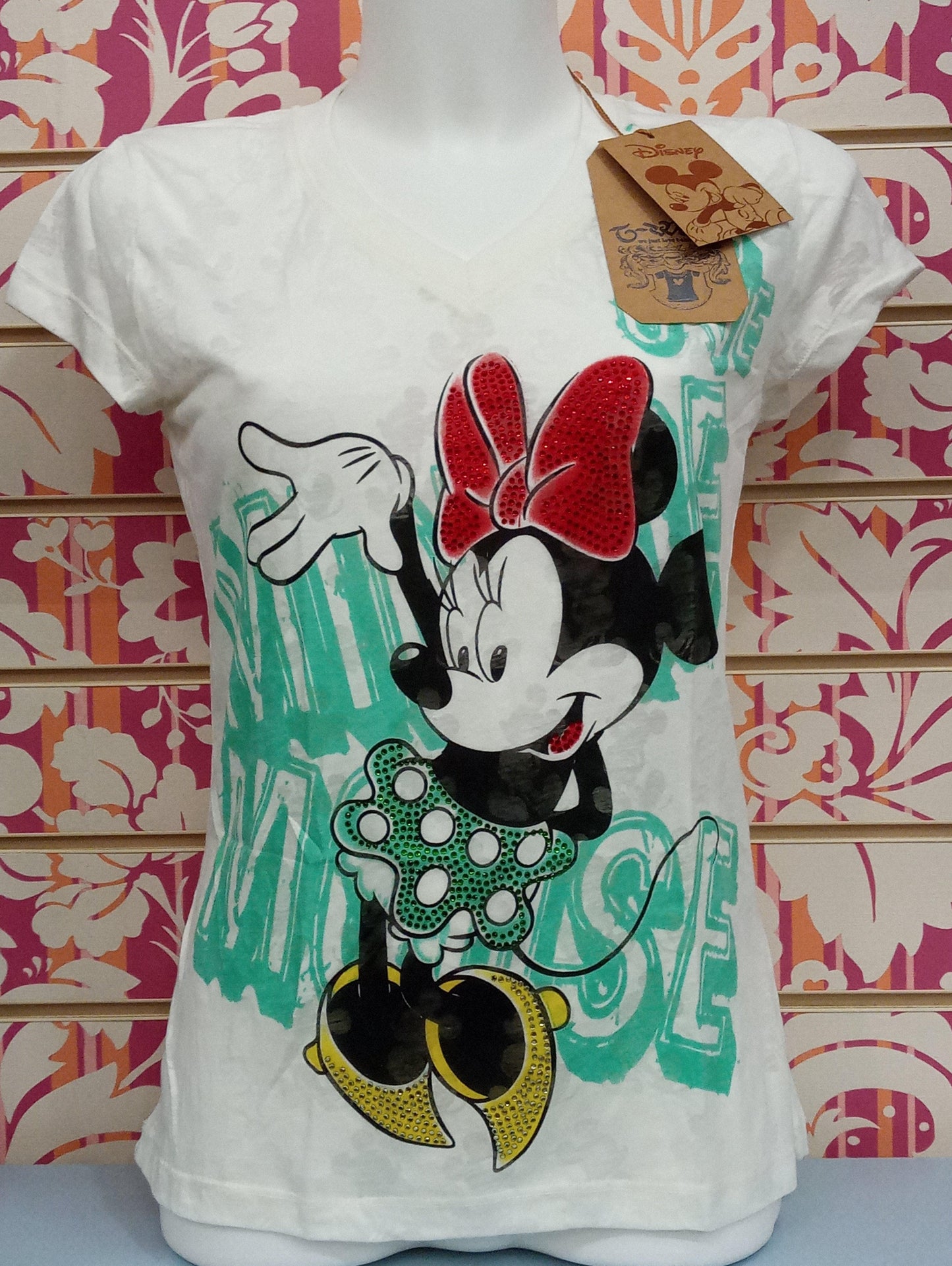 YD033MSW-6001 MINNI LOVE - DISNEY T-SHIRT DONNA - STREET STYLE PRINT stampa personalizzata